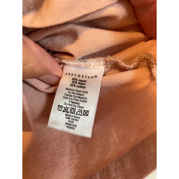 Andy & Evan short sleeve buttondown shirt solid blush pocket collared Size 7 - Picture 5 of 5